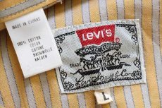 画像5: デッドストック★90s Levi'sリーバイス ストライプ 半袖 コットンシャツ L★ユーロ (5)