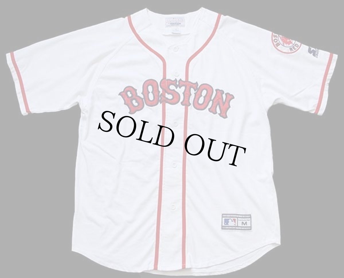 画像1: 90s STARTERスターター MLB BOSTON RED SOX レッドソックス ベースボールシャツ 白×赤 M (1)