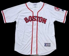 画像1: 90s STARTERスターター MLB BOSTON RED SOX レッドソックス ベースボールシャツ 白×赤 M (1)