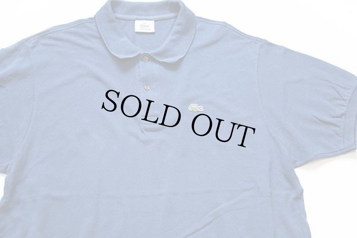 画像3: 80s LACOSTEラコステ ワンポイント コットン 鹿の子 ポロシャツ 薄紺 7 (3)