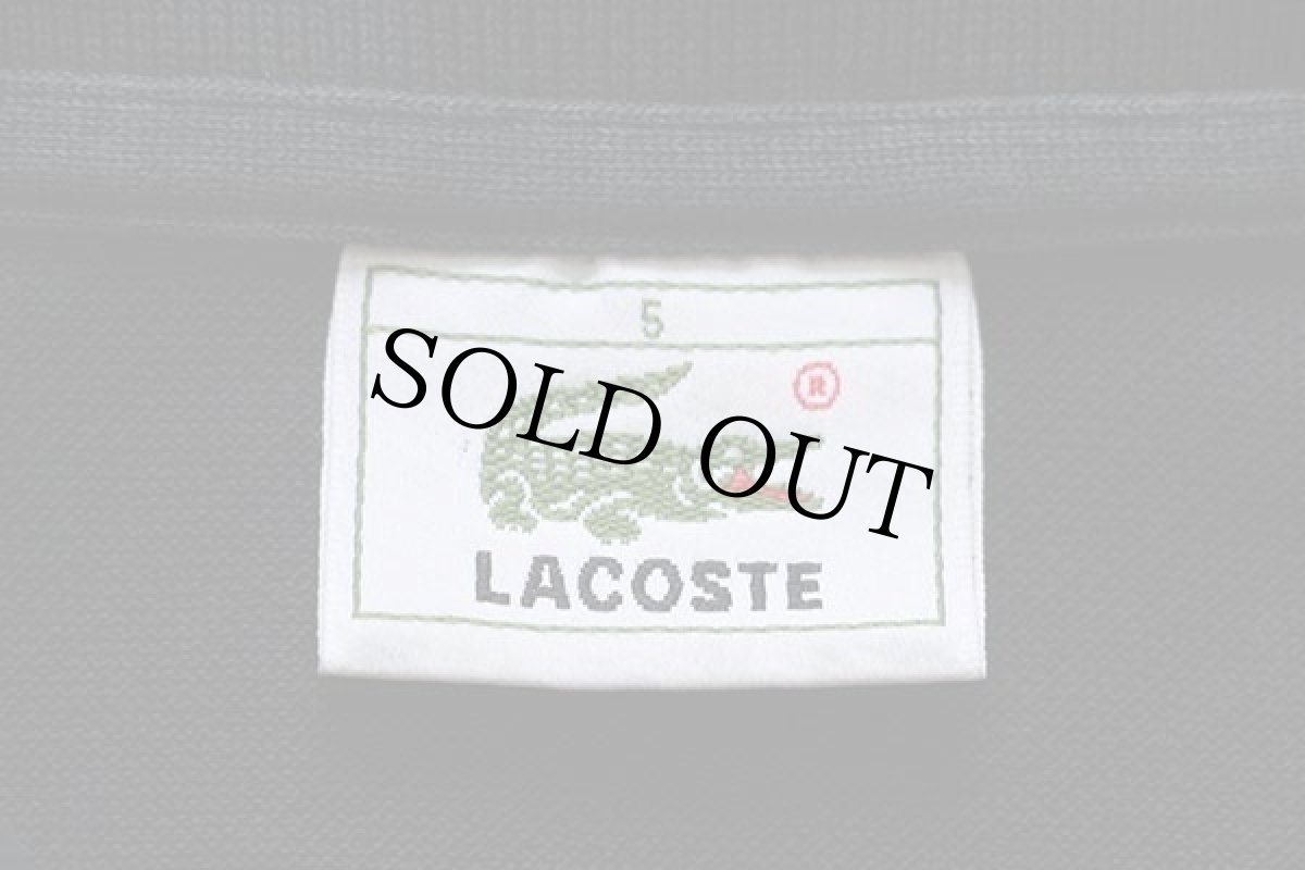 画像4: 80s LACOSTEラコステ ワンポイント コットン 鹿の子 ポロシャツ 黒 5★47 (4)