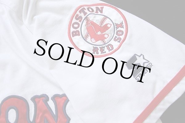 90s STARTERスターター MLB BOSTON RED SOX ベースボールシャツ 白×赤