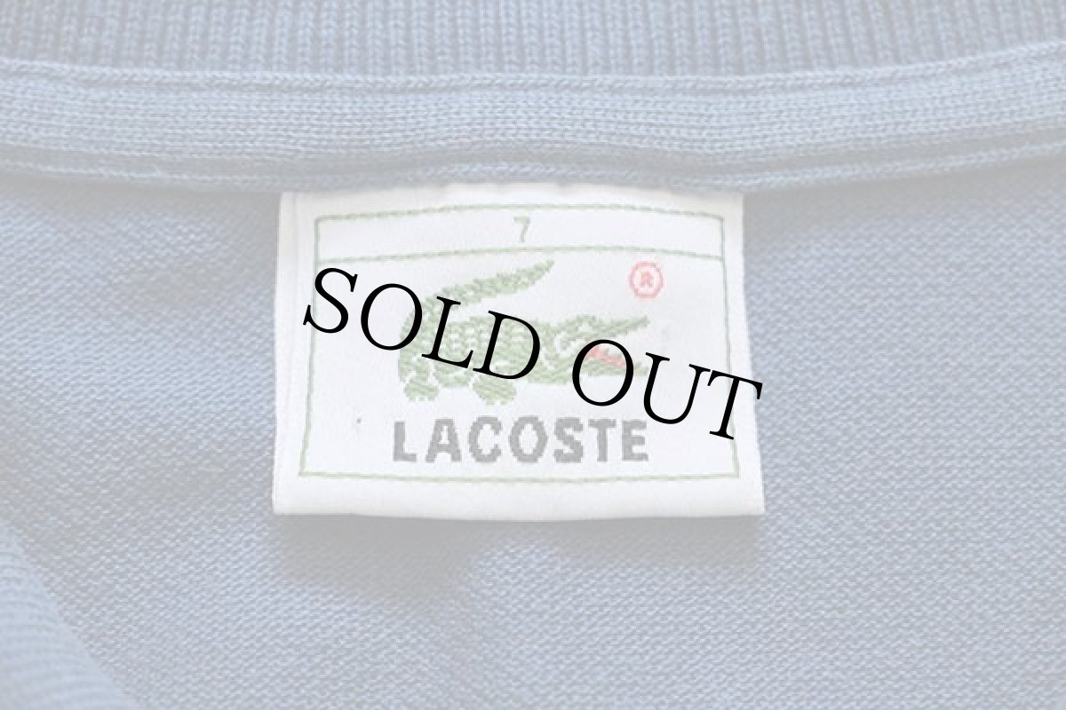 画像4: 80s LACOSTEラコステ ワンポイント コットン 鹿の子 ポロシャツ 薄紺 7 (4)
