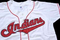 画像3: 90s USA製 RUSSELLラッセル MLB CLEVELAND Indians ベースボールシャツ 白 L (3)