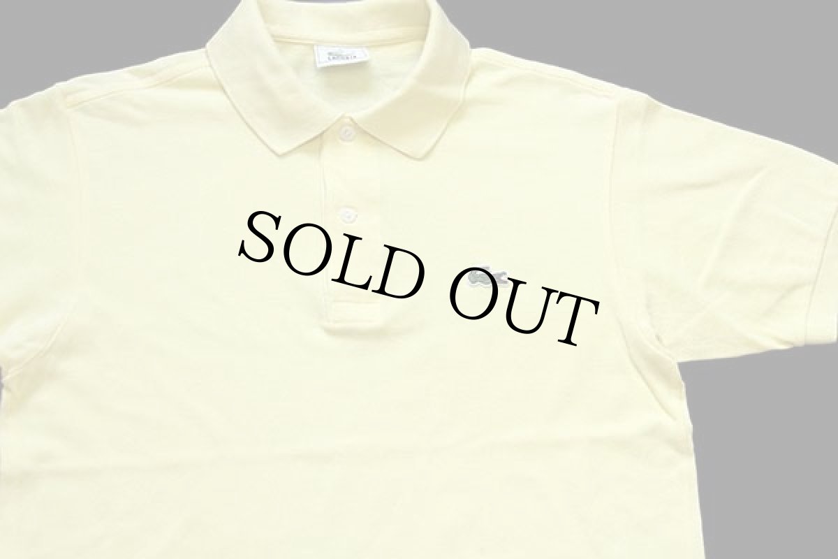 画像3: 80s LACOSTEラコステ ワンポイント コットン 鹿の子 ポロシャツ 黄 3★48 (3)