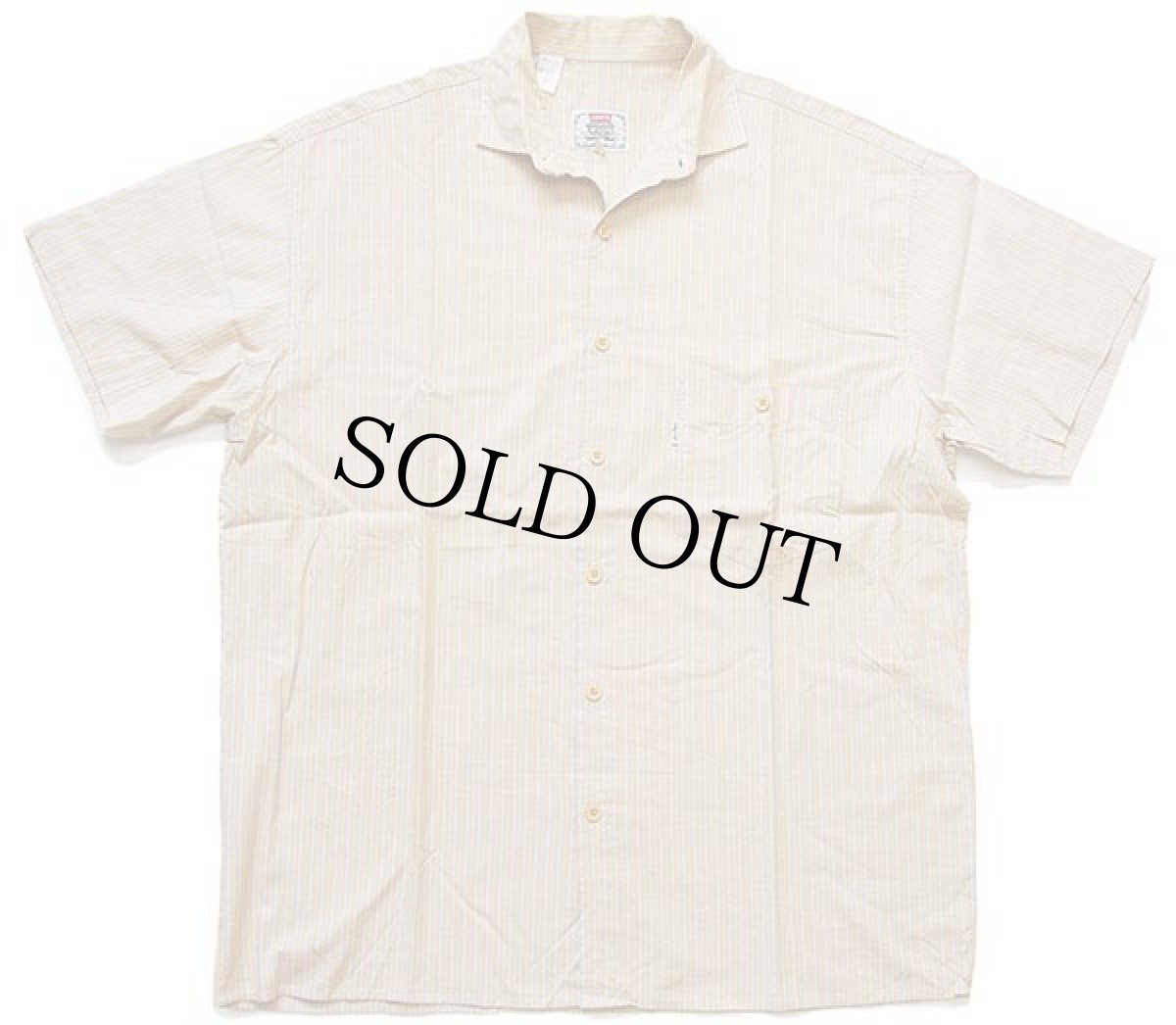 画像2: デッドストック★90s Levi'sリーバイス ストライプ 半袖 コットンシャツ L★ユーロ (2)