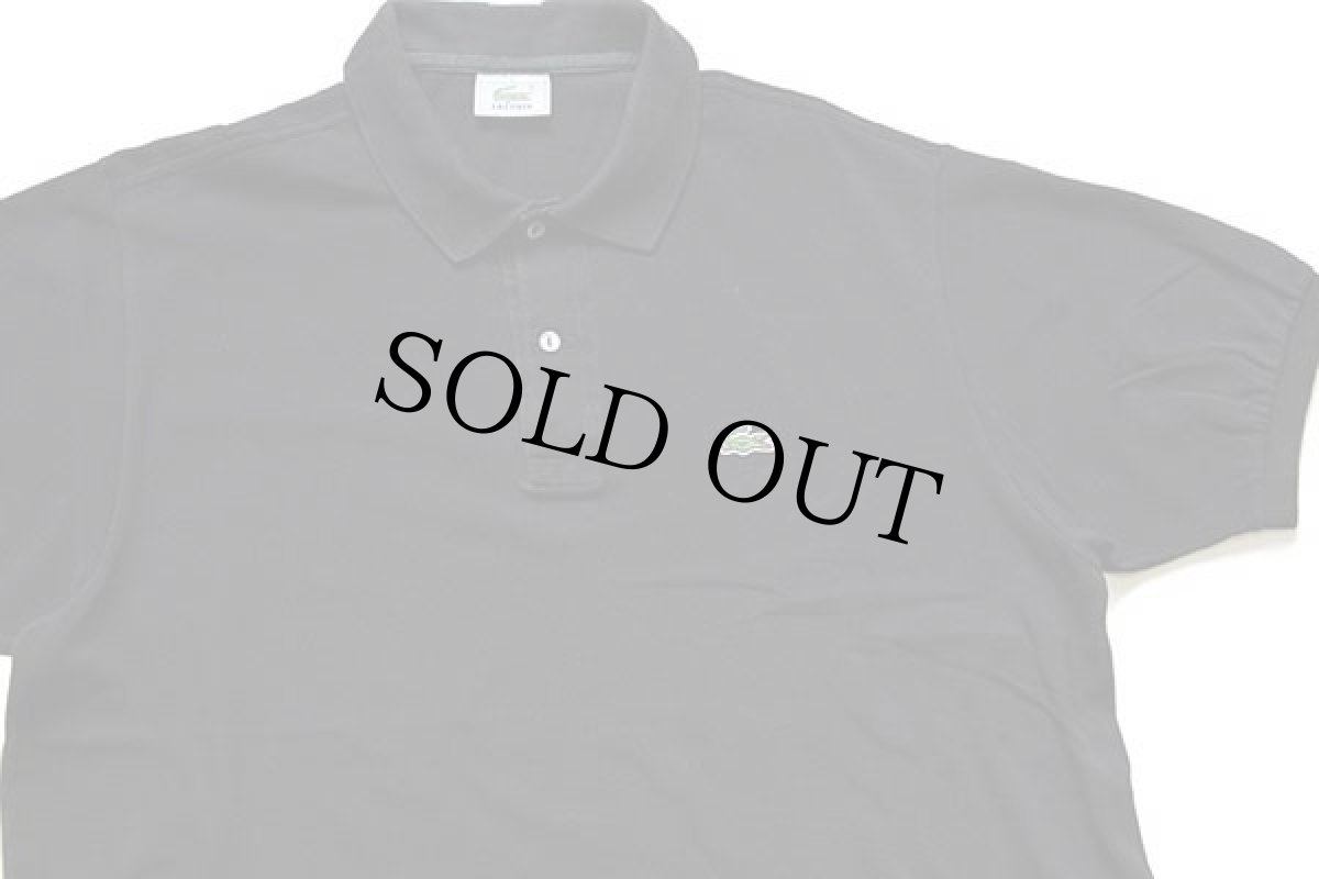 画像3: 80s LACOSTEラコステ ワンポイント コットン 鹿の子 ポロシャツ 黒 5★47 (3)