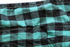画像7: 80s CUBA LIBRE ギンガムチェック 半袖 コットンシャツ 緑×黒 XL★インド綿 (7)