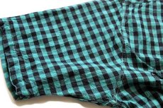 画像6: 80s CUBA LIBRE ギンガムチェック 半袖 コットンシャツ 緑×黒 XL★インド綿 (6)