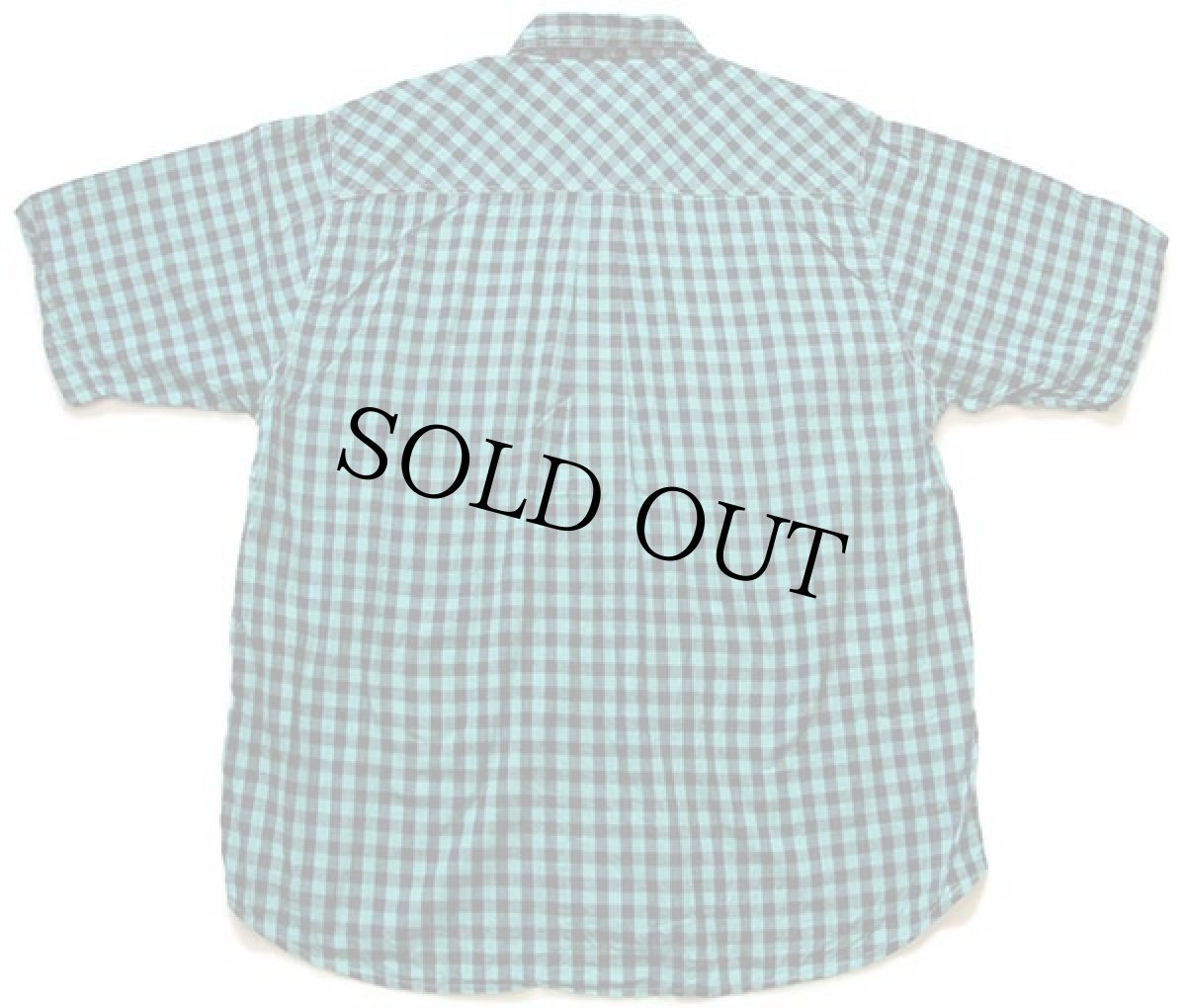 画像2: 80s CUBA LIBRE ギンガムチェック 半袖 コットンシャツ 緑×黒 XL★インド綿 (2)