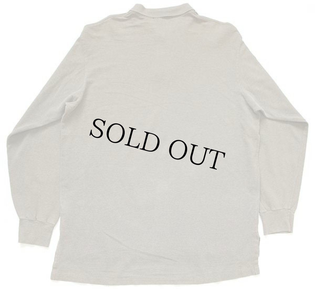 画像2: 90s USA製 ポロ ラルフローレン ワンポイント コットン 鹿の子 長袖ポロシャツ オリーブドラブ XL (2)