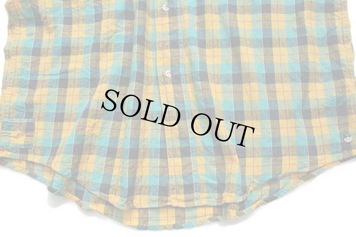 画像5: 80s MASH チェック 織り柄 コットンシャツ XL★インド綿 (5)