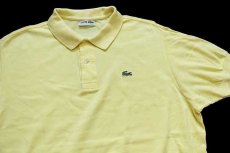 画像3: 80s オーストラリア製 CHEMISE LACOSTE ラコステ ワンポイント コットン 鹿の子 ポロシャツ 薄黄 20 (3)