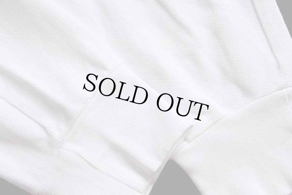 画像5: 90s ポロ ラルフローレン ワンポイント ポケット付き コットン 鹿の子 長袖ポロシャツ 白 S (5)