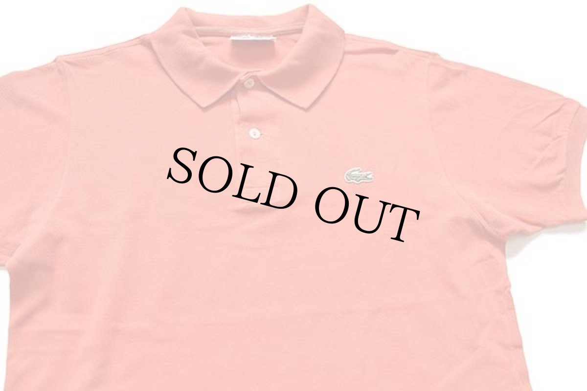 画像3: 70s フランス製 CHEMISE LACOSTEラコステ ワンポイント コットン 鹿の子 ポロシャツ オレンジ 3★36 (3)