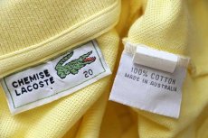 画像4: 80s オーストラリア製 CHEMISE LACOSTE ラコステ ワンポイント コットン 鹿の子 ポロシャツ 薄黄 20 (4)