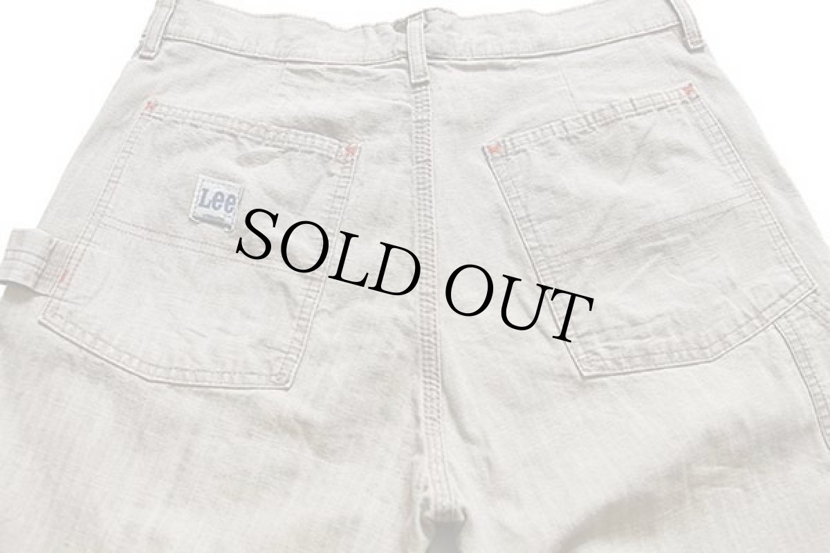 画像5: 90s Leeリー ダブルニー コットン ペインターパンツ グレーベージュ w34★ユーロ (5)
