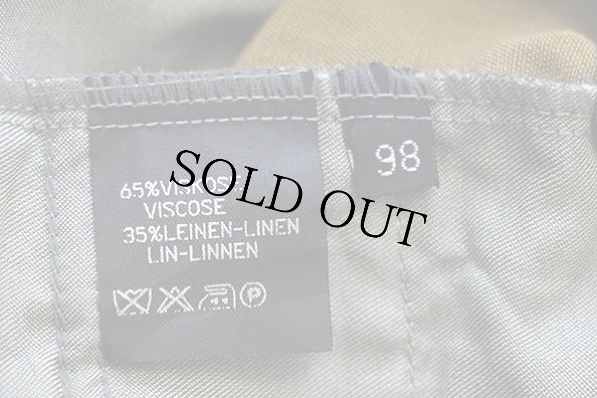 画像6: 80s UNKNOWN スリータック レーヨン×リネン スラックス パンツ 黄土色 w34 (6)