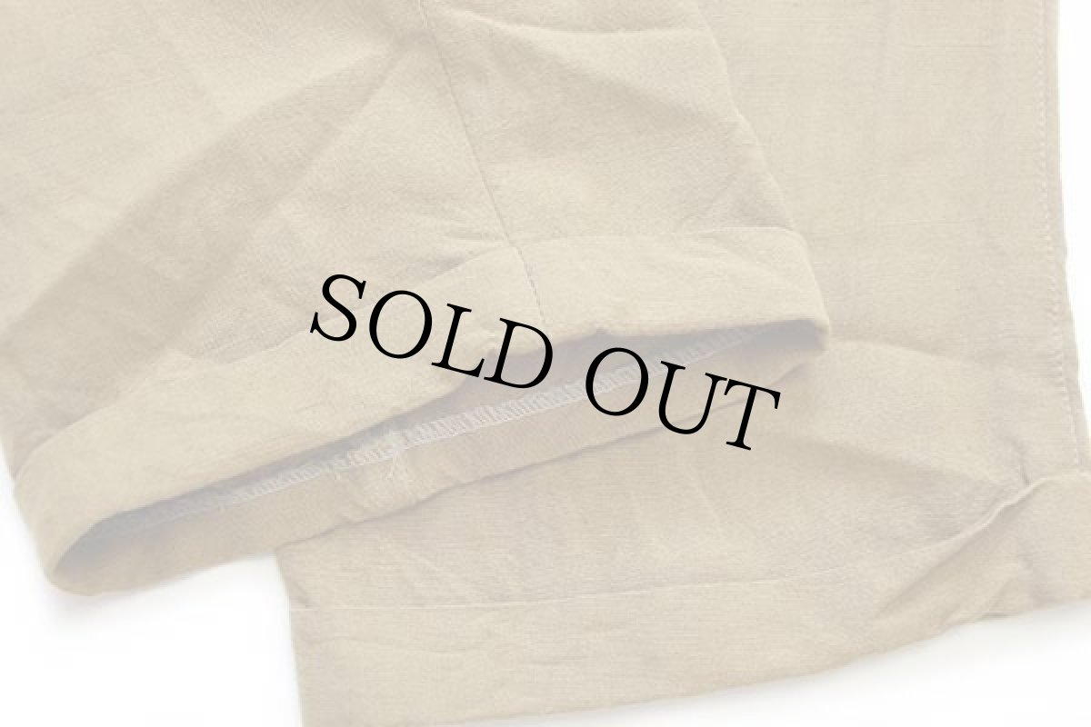 画像7: 80s UNKNOWN スリータック レーヨン×リネン スラックス パンツ 黄土色 w34 (7)