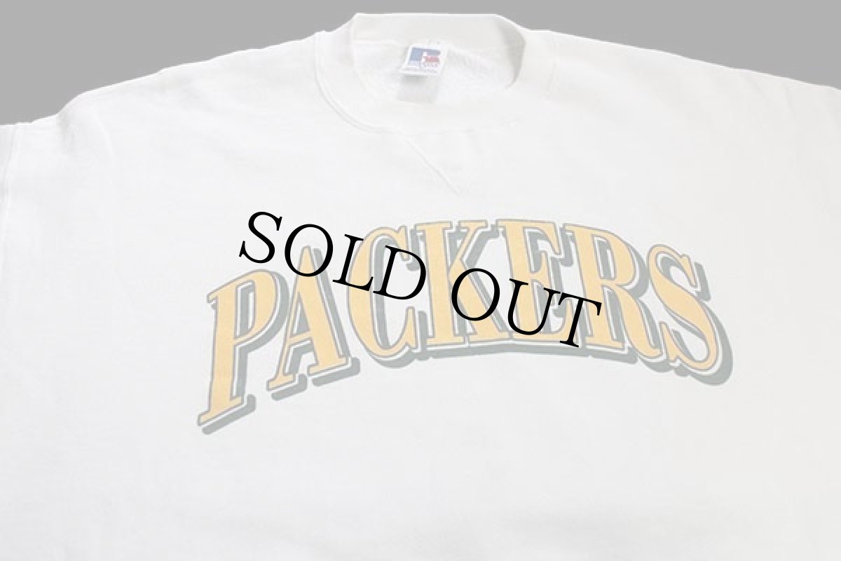画像3: 90s USA製 RUSSELLラッセル PACKERS 前V スウェット 白 XL (3)