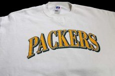 画像3: 90s USA製 RUSSELLラッセル PACKERS 前V スウェット 白 XL (3)