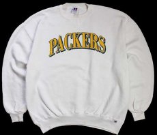 画像1: 90s USA製 RUSSELLラッセル PACKERS 前V スウェット 白 XL (1)