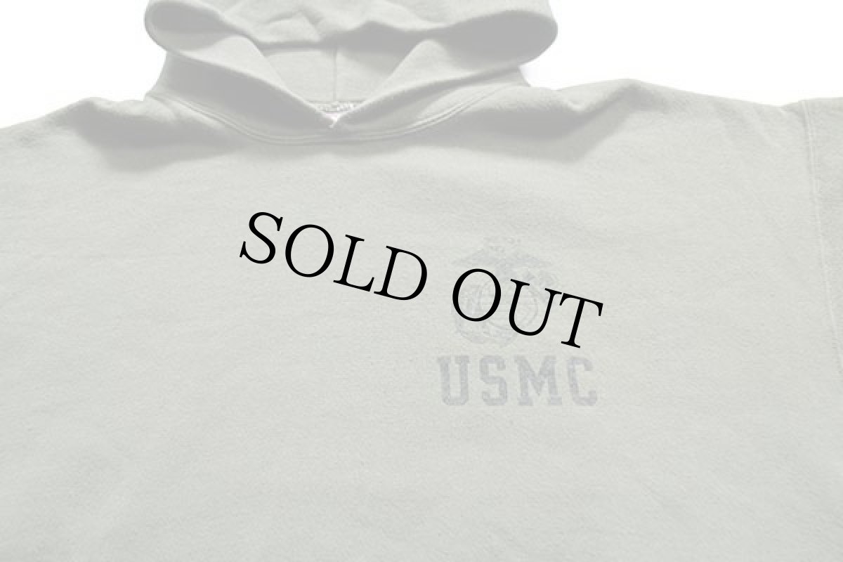 画像3: USA製 米軍 USMC スウェットパーカー オリーブ XL (3)