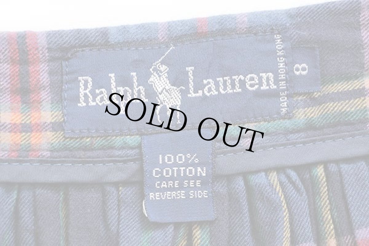 画像4: 90s ラルフローレン タータンチェック マキシ丈 コットン ライトネル スカート 8 (4)