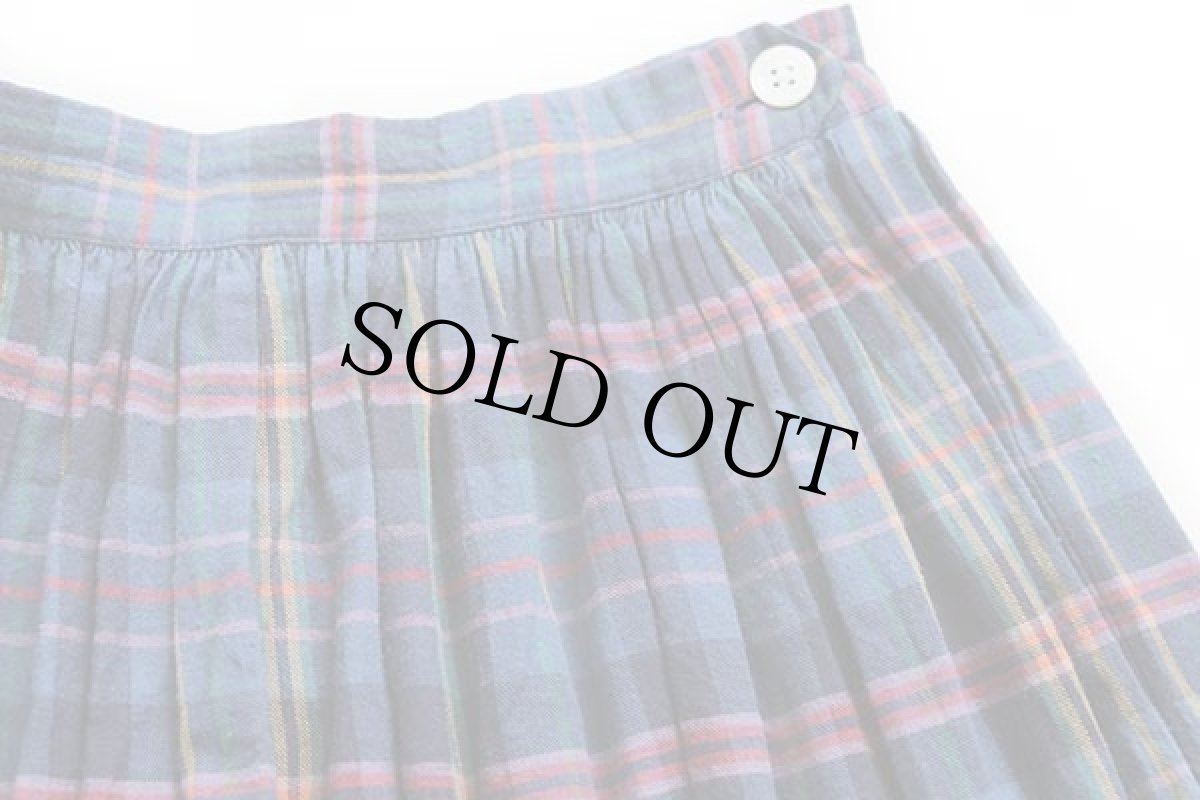 画像3: 90s ラルフローレン タータンチェック マキシ丈 コットン ライトネル スカート 8 (3)