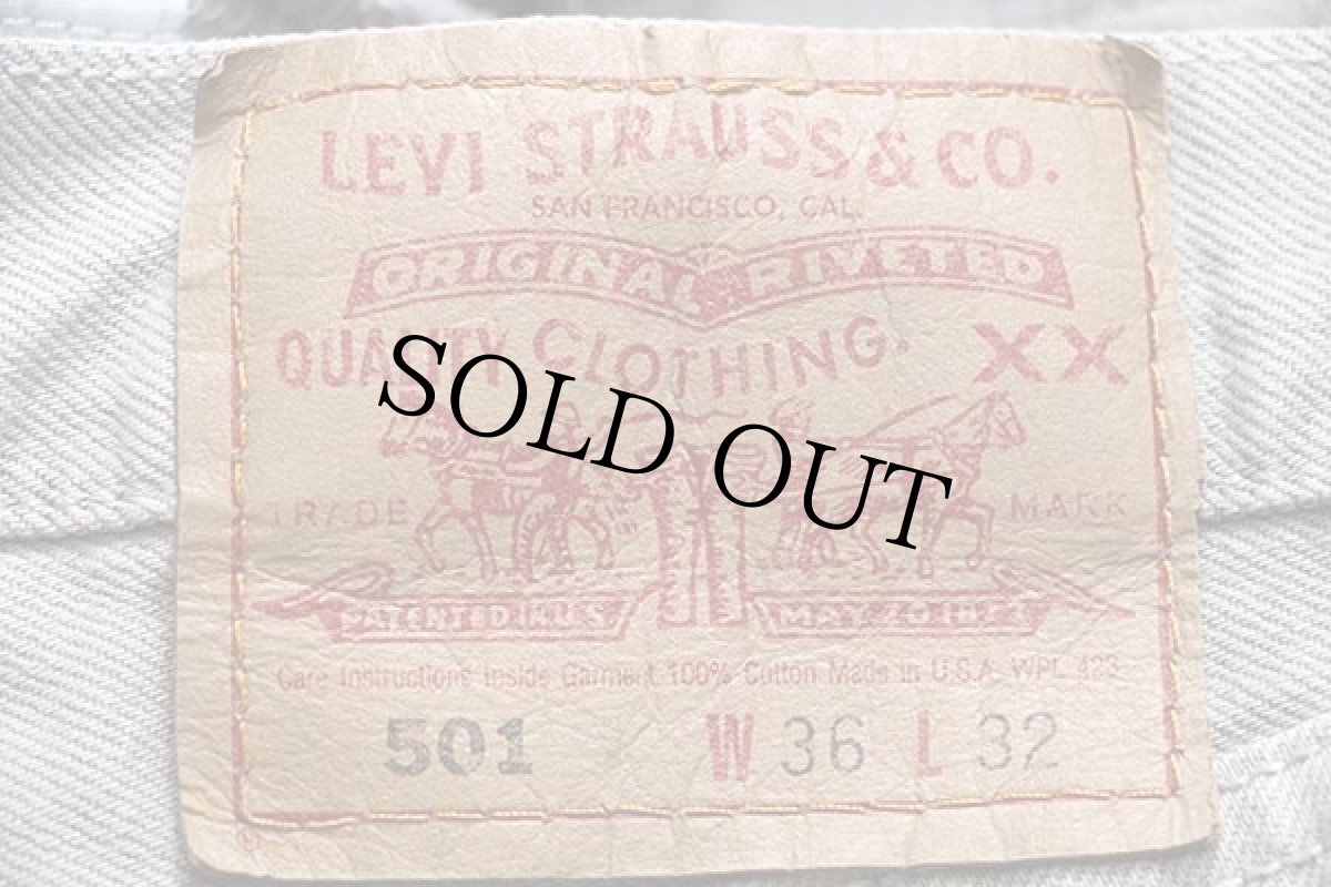 画像6: 00s USA製 Levi'sリーバイス 501 カラーデニムパンツ 後染め グレー w36 L32 (6)