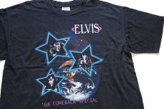 画像1: 90s ELVIS エルビス プレスリー '68 COMEBACK SPECIAL 30th Anniversary コットンTシャツ 黒 XL (1)