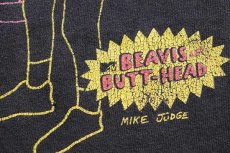 画像4: 00s MTV BEAVIS AND BUTT-HEAD ビーバス＆バットヘッド コットンTシャツ 黒 フェード (4)