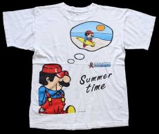 画像2: 90s PENSOTTI Summer time マリオ パロディ コットンTシャツ 白 L (2)