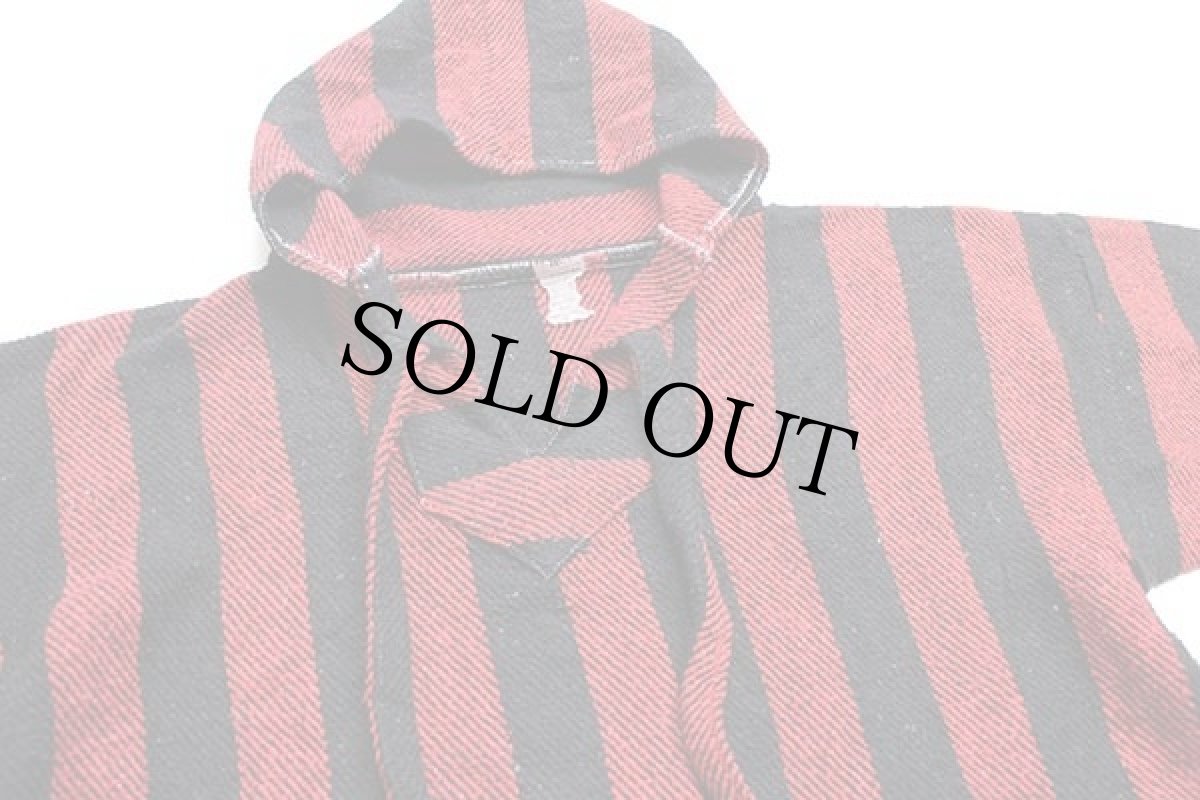 画像3: メキシコ製 Corona MEMBER OF THE BEACH CLUB ロゴ ストライプ メキシカンパーカー 赤×黒 XL (3)