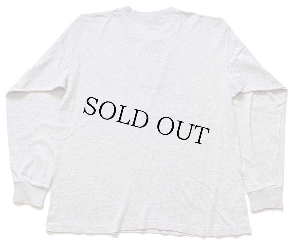 画像2: 90s Championチャンピオン ワンポイント スクリプト ロゴ ヘンリーネック 長袖Tシャツ 杢グレー (2)