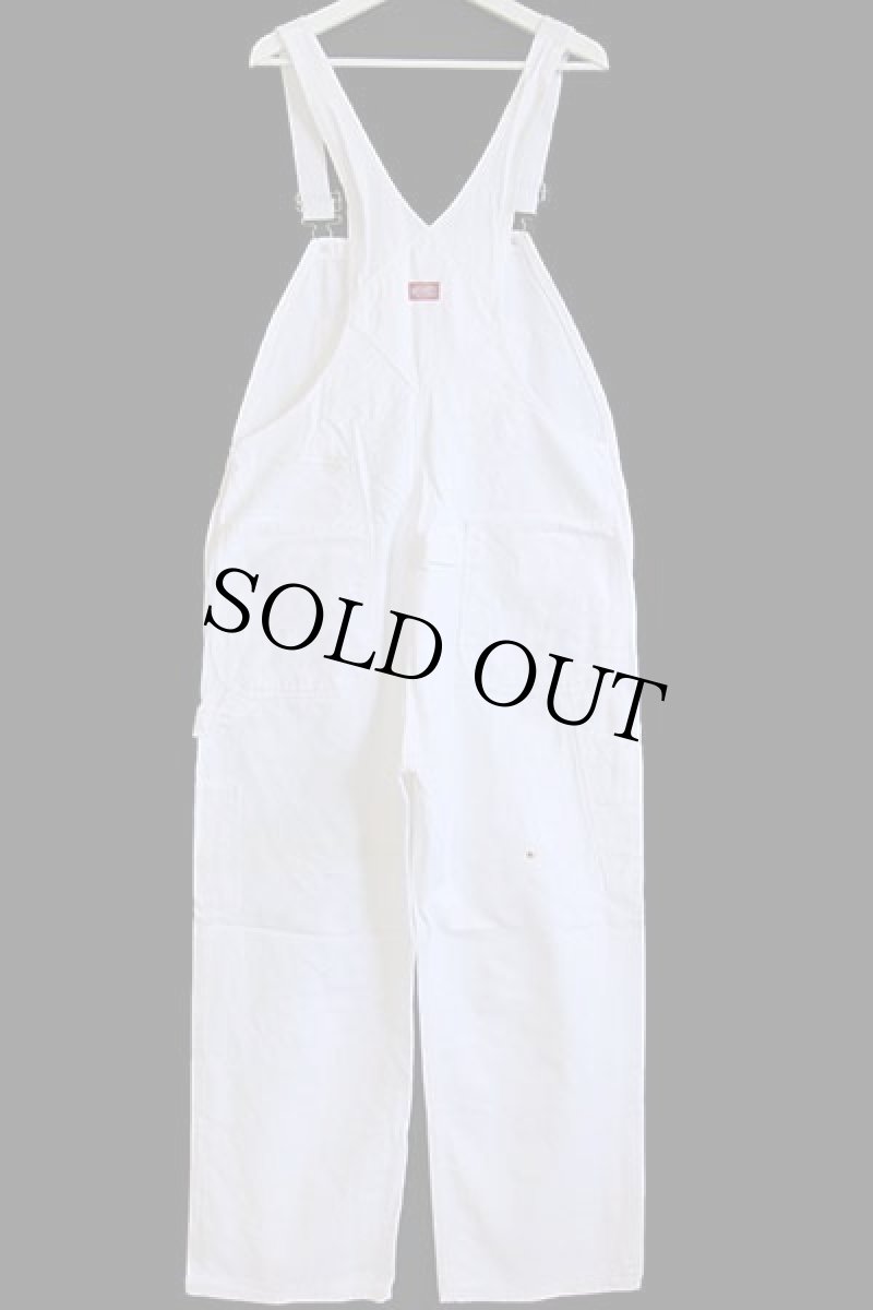 画像3: 90s USA製 Dickiesディッキーズ 山ポケ コットン オーバーオール 生成り w38 L30 (3)