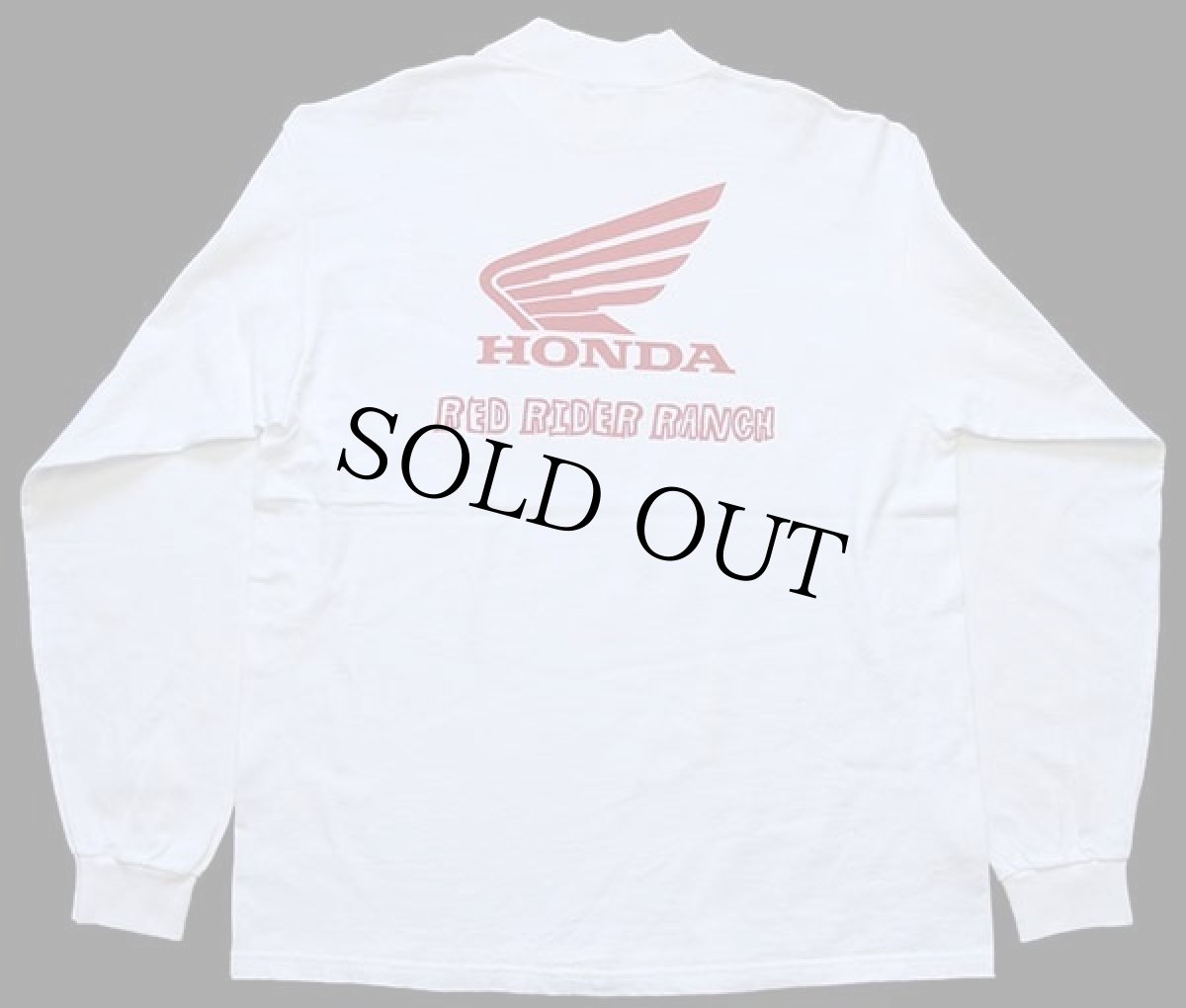 画像2: 00s HONDA COACH ホンダ ロゴ 両面プリント モックネック コットン 長袖Tシャツ 白 L (2)