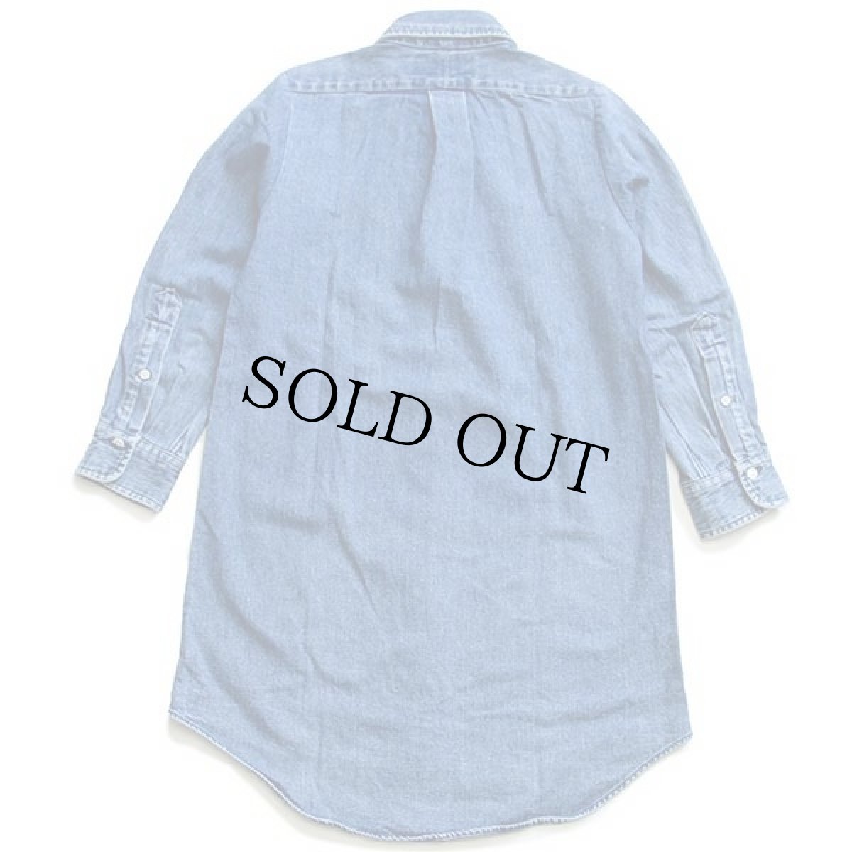 画像2: リサイズ★80s ポロ カントリー ラルフローレン ワンポイント ボタンダウン デニム シャツワンピース (2)