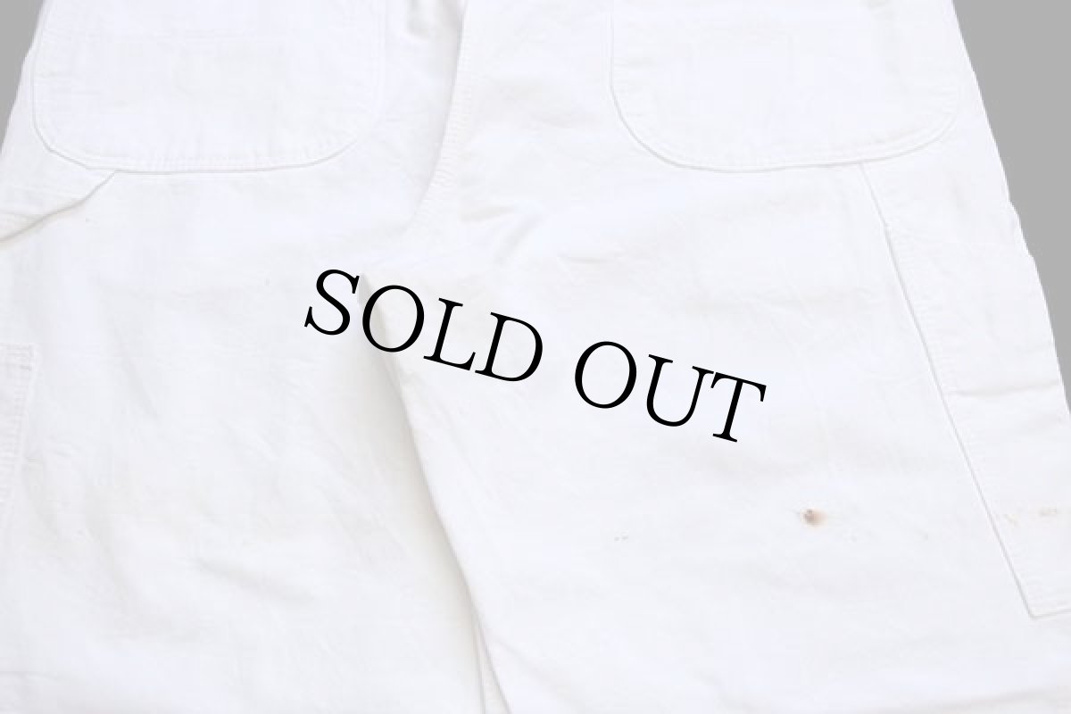 画像7: 90s USA製 Dickiesディッキーズ 山ポケ コットン オーバーオール 生成り w38 L30 (7)