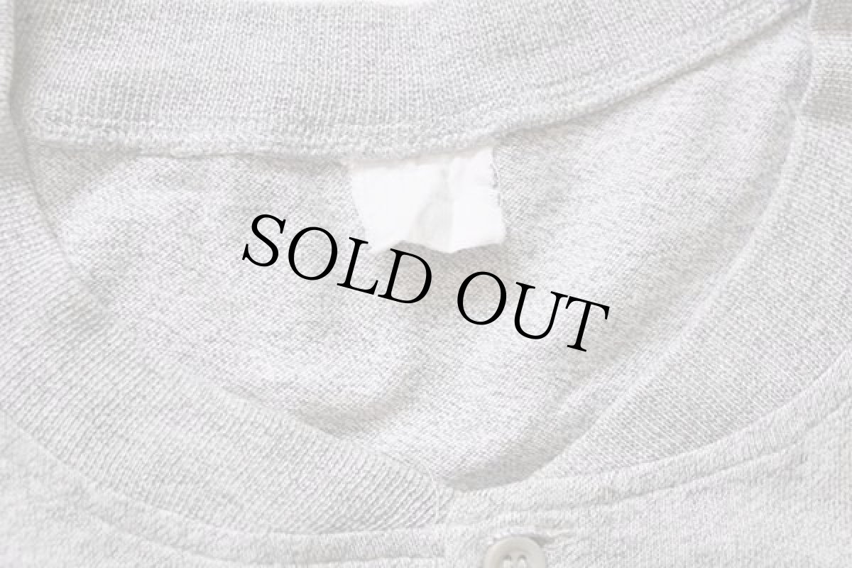 画像4: 90s Championチャンピオン ワンポイント スクリプト ロゴ ヘンリーネック 長袖Tシャツ 杢グレー (4)