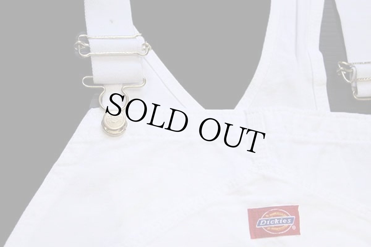 画像5: 90s USA製 Dickiesディッキーズ 山ポケ コットン オーバーオール 生成り w38 L30 (5)