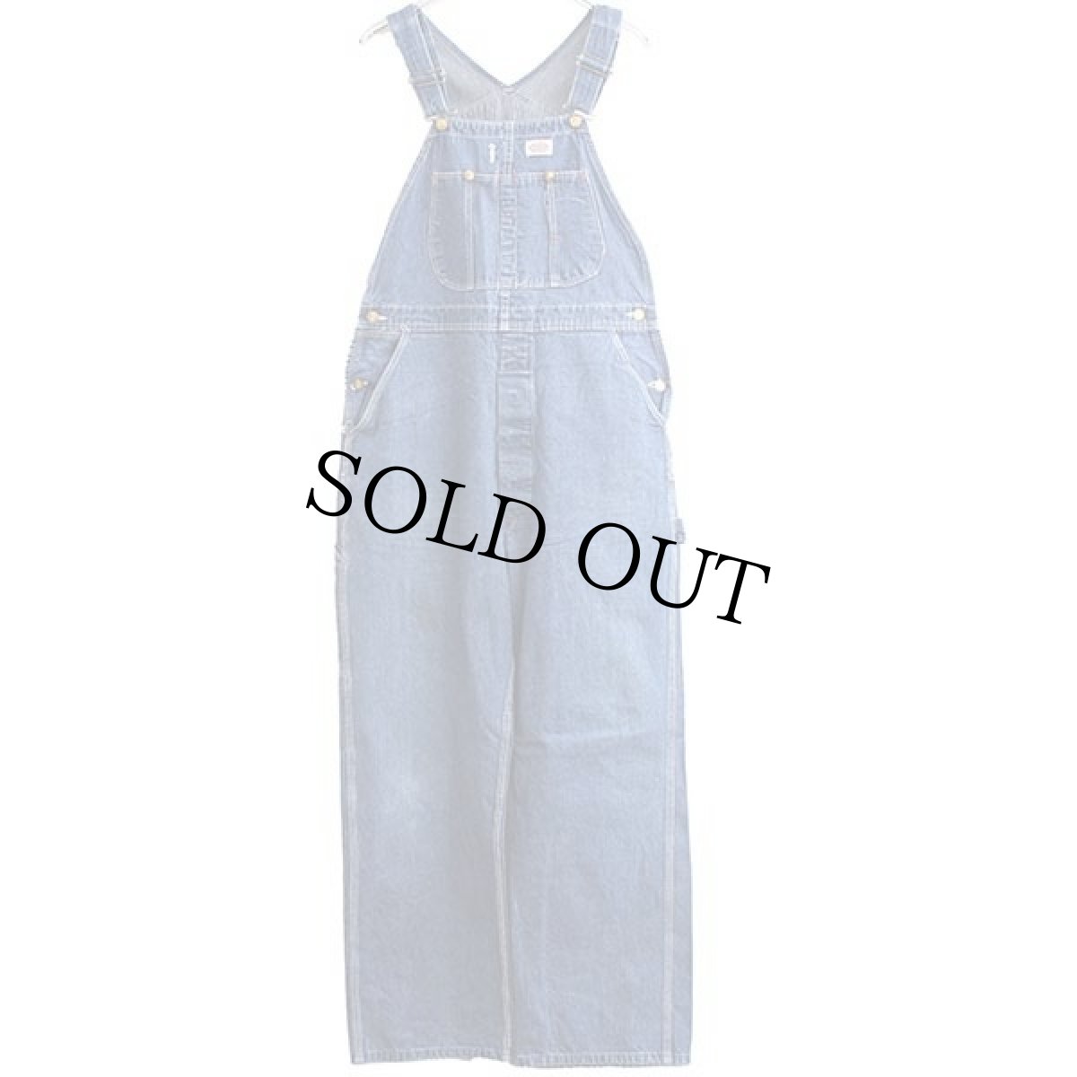 画像2: 90s USA製 Dickiesディッキーズ デニム オーバーオール w38 L32 (2)