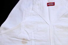 画像6: 90s USA製 Dickiesディッキーズ 山ポケ コットン オーバーオール 生成り w38 L30 (6)