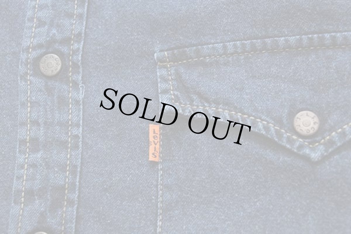 画像5: 90s Levi'sリーバイス カラーデニム ウエスタンシャツ 紺 L★ユーロ (5)