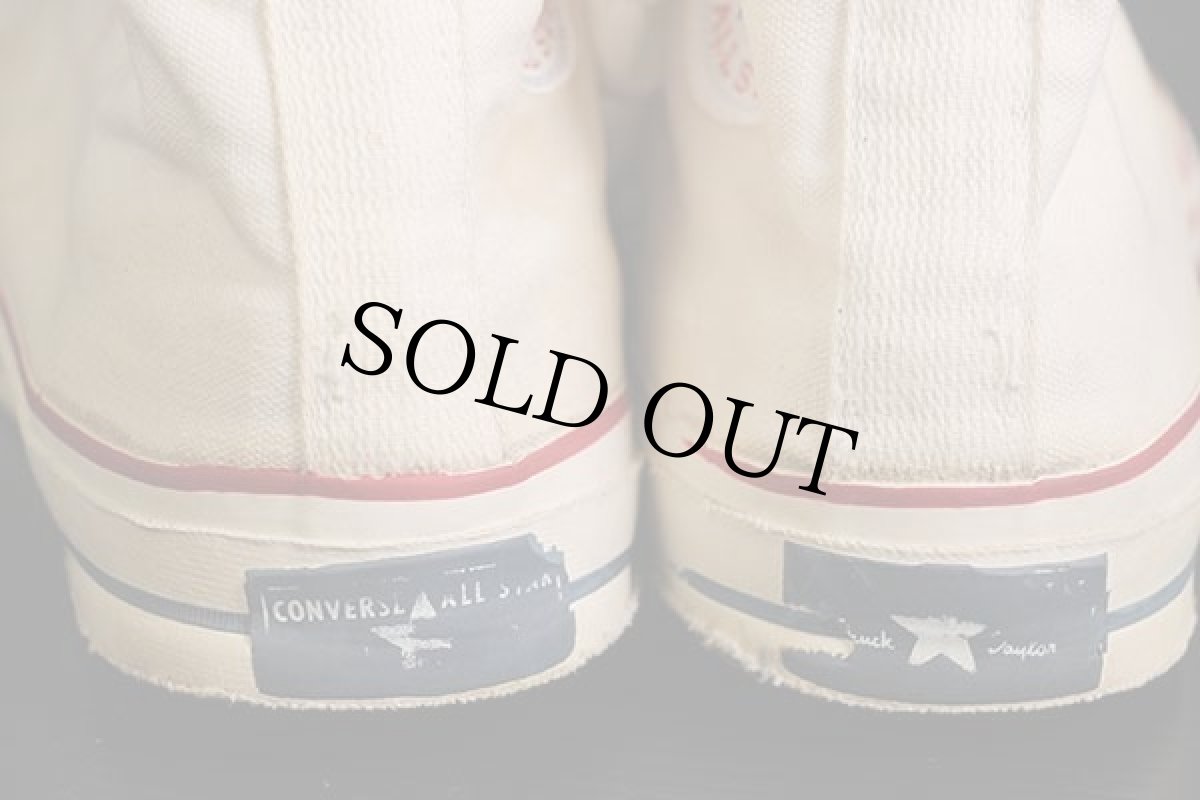 画像5: 60s CONVERSEコンバース Chuck Taylorチャックテイラー 三つ星 HI 当て布 生成り 10.5★スニーカー (5)