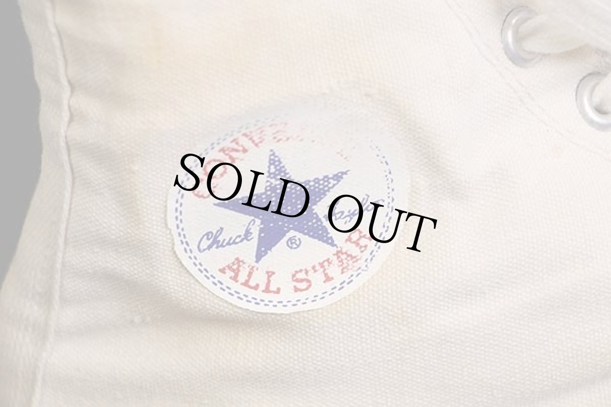 画像6: 60s CONVERSEコンバース Chuck Taylorチャックテイラー 三つ星 HI 当て布 生成り 10.5★スニーカー (6)