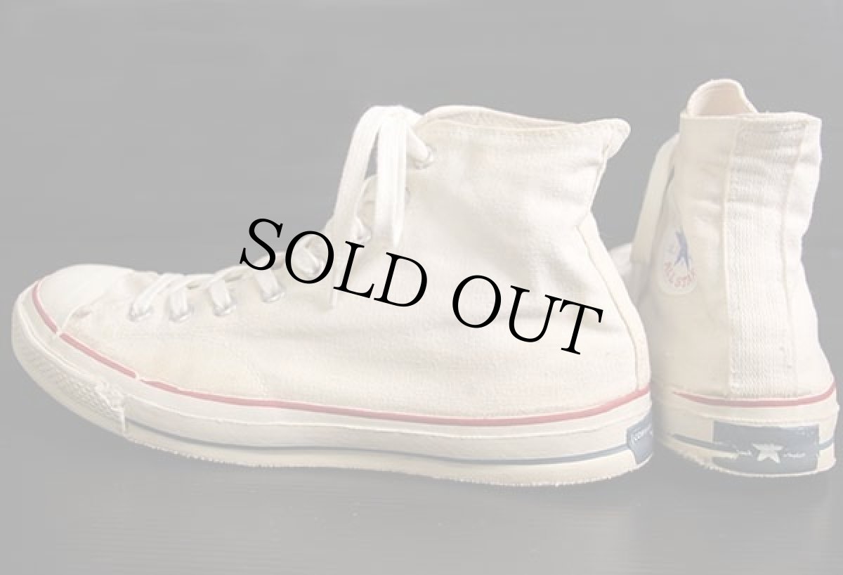 画像3: 60s CONVERSEコンバース Chuck Taylorチャックテイラー 三つ星 HI 当て布 生成り 10.5★スニーカー (3)