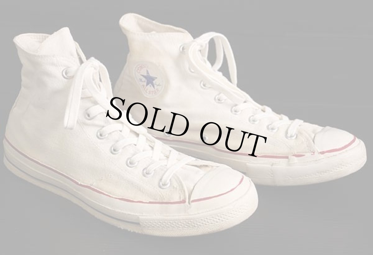 画像2: 60s CONVERSEコンバース Chuck Taylorチャックテイラー 三つ星 HI 当て布 生成り 10.5★スニーカー (2)