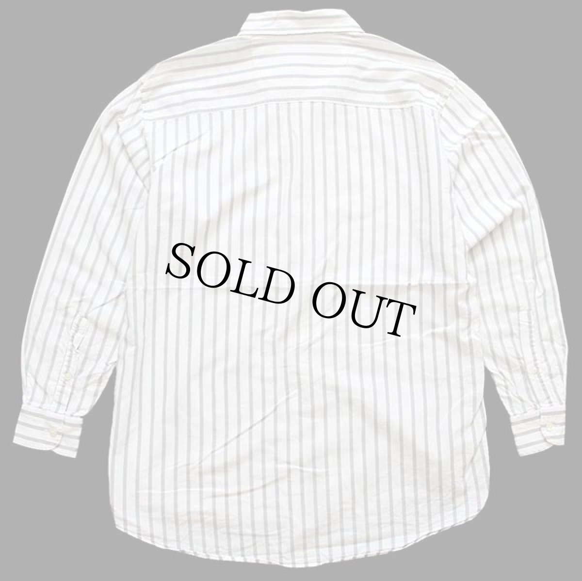 画像2: 90s イタリア製 Levi'sリーバイス ストライプ コットン×レーヨンシャツ 白×グレー S★ユーロ (2)