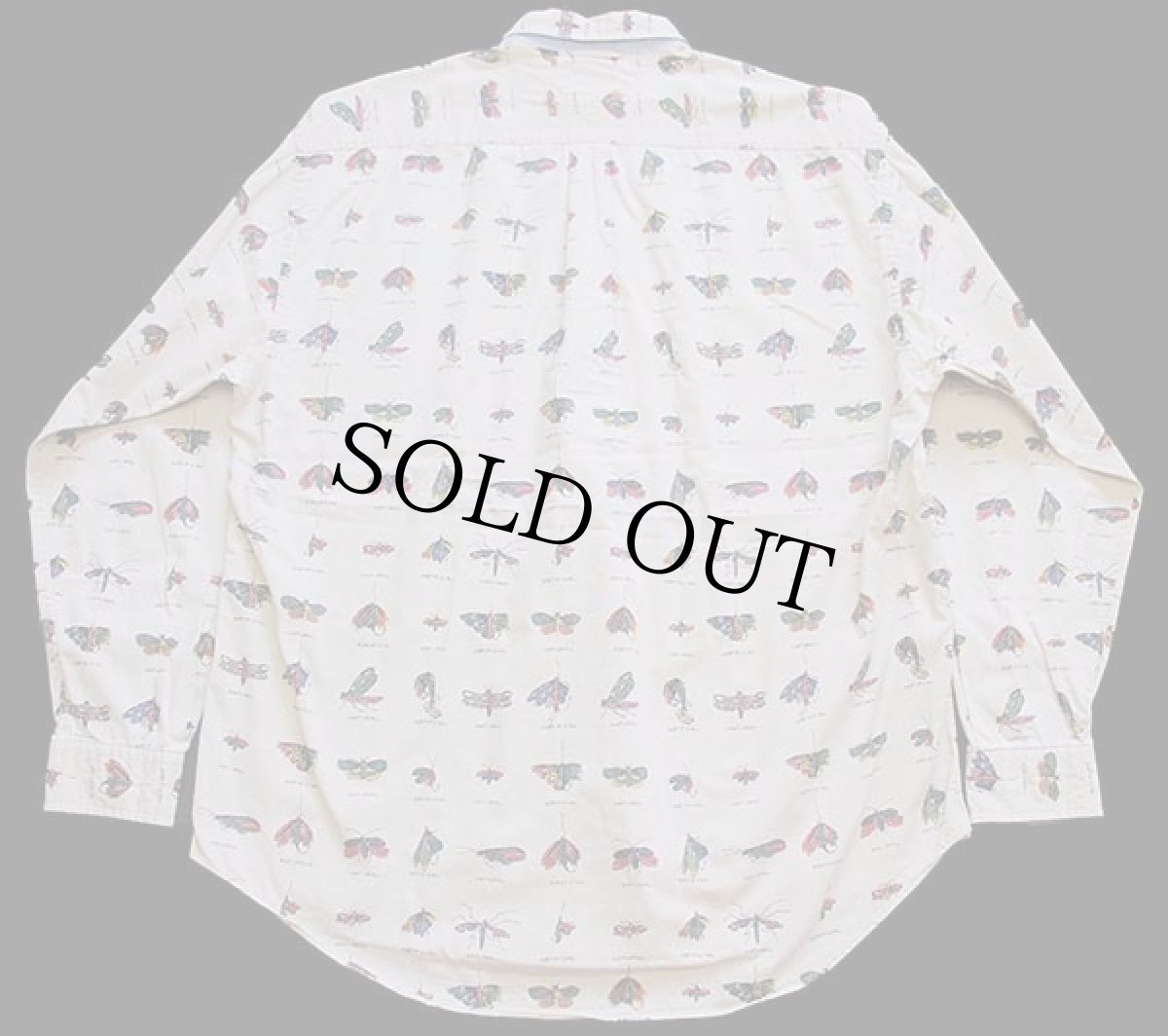 画像2: 90s TOMMY HILFIGERトミーヒルフィガー 毛針&昆虫 フライ 総柄 ボタンダウン コットンシャツ L (2)